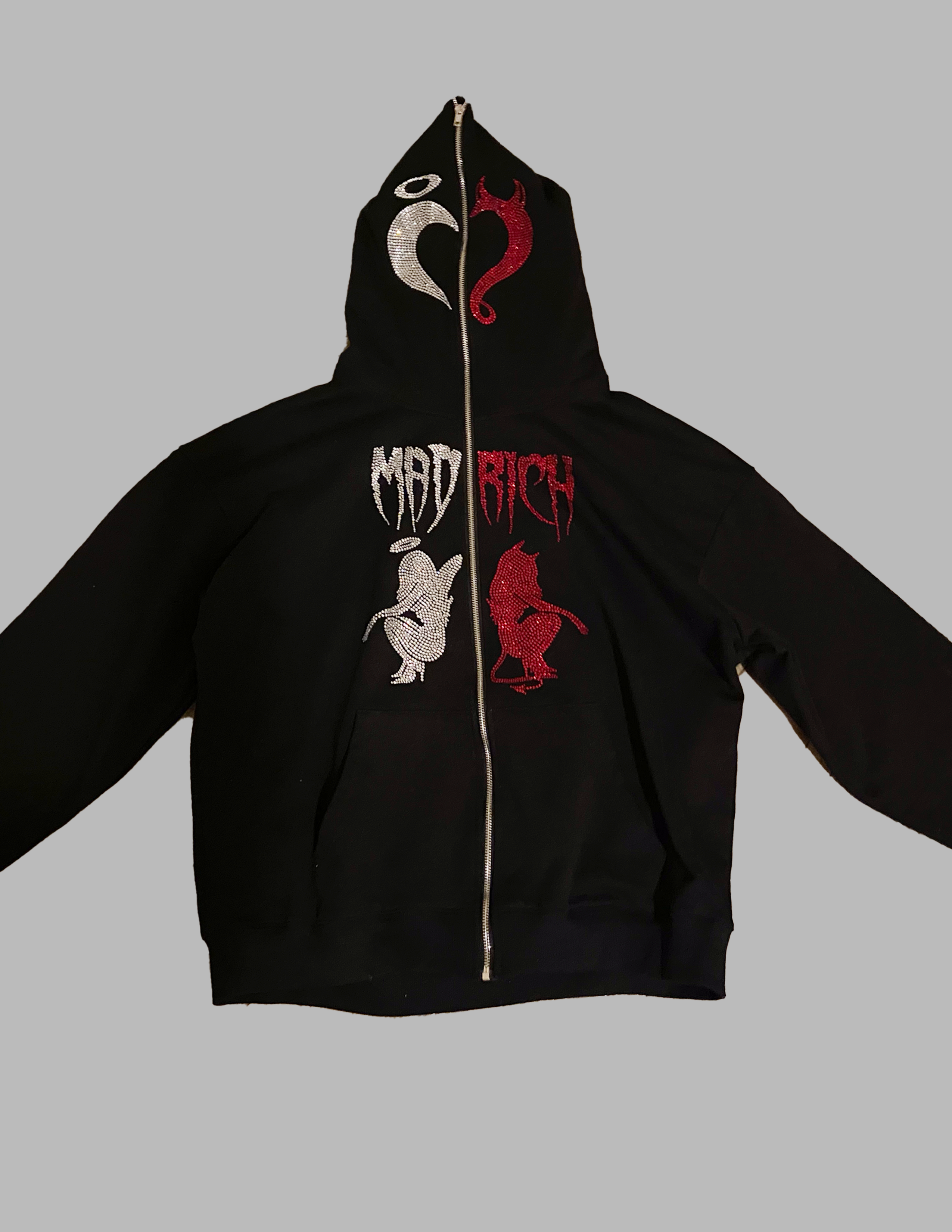 Good Conscious/Bad Conscious Rhinestone Full Zip